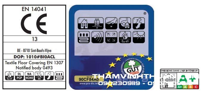 Thông số kỹ thuật thảm tấm ZENIT 5